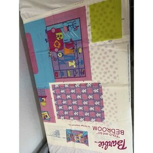 Barbie "Fold and Go" Fabric (one) Panel Bedroom Sewing Uncut 2.7 X 5.5 Spring In